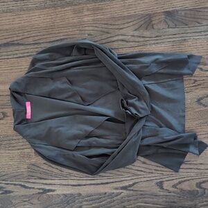 Faux Leather Waterfall Jacket